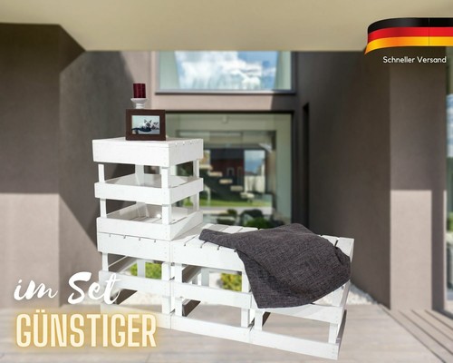 Weißer hocker aus holz - weißer,